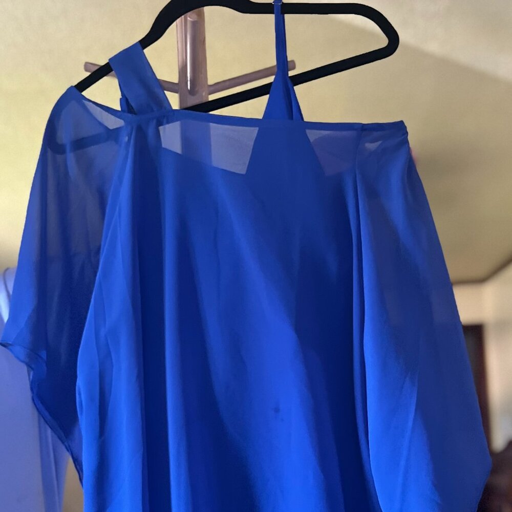 Women's 2 Piece Dressy Pantsuit Outfit Casual Chiffon Wide Leg Pants Set